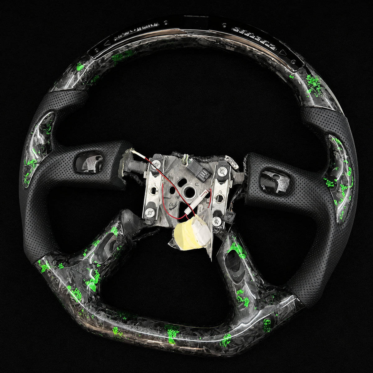 LED Green Flakes Forged Carbon Fiber Steering Wheel Fits 2002-2009 GMC Envoy