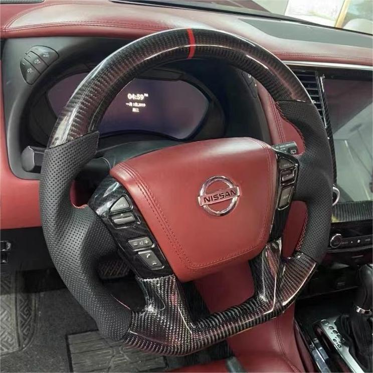 Custom Carbon Fiber Steering Wheel fits Nissan 2013-2024 Armada / Titan