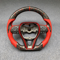 Red Flakes Forged Carbon Fiber Steering Wheel fits Toyota Corolla/RAV4 2019+