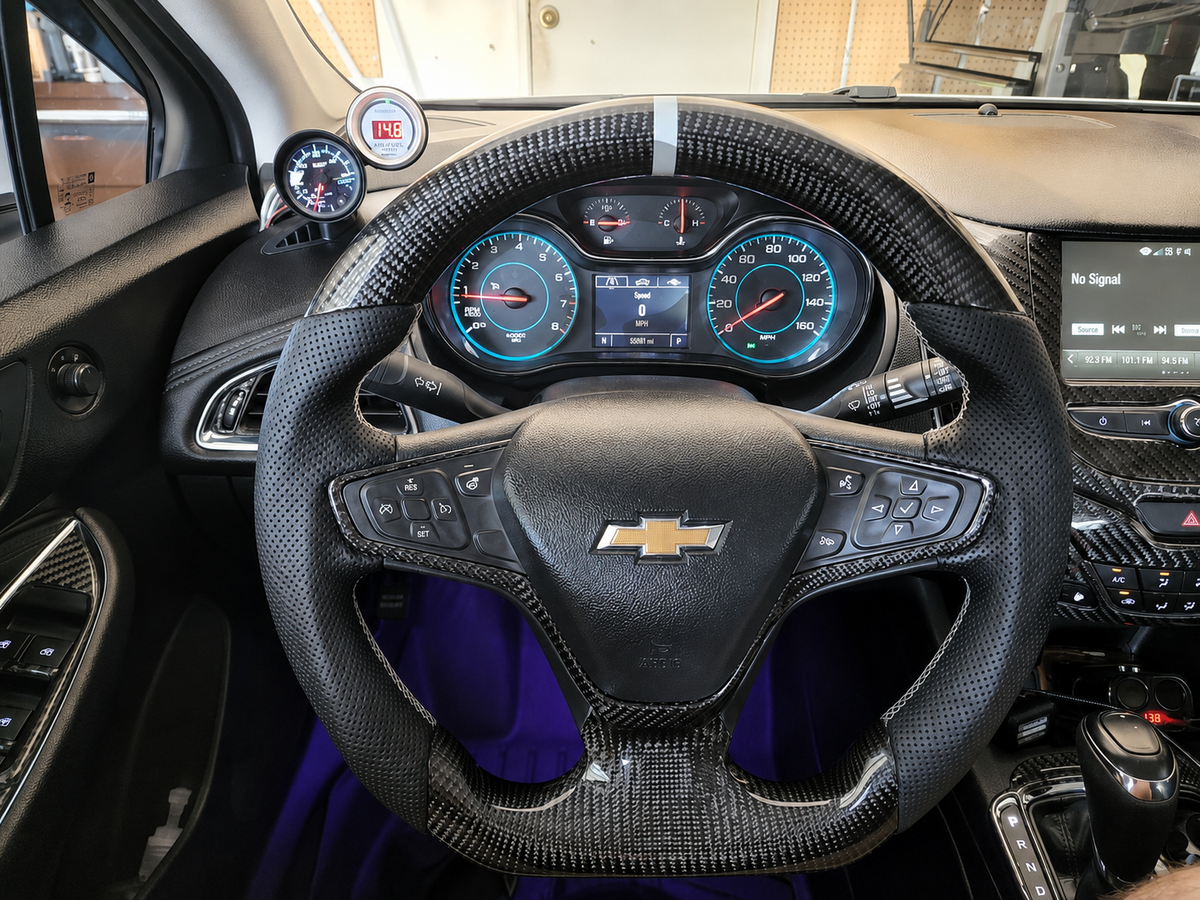 Carbon Fiber Steering Wheel Fits Chevrolet 2016-2023 Malibu / Cruze / 2018-2023 Equinox