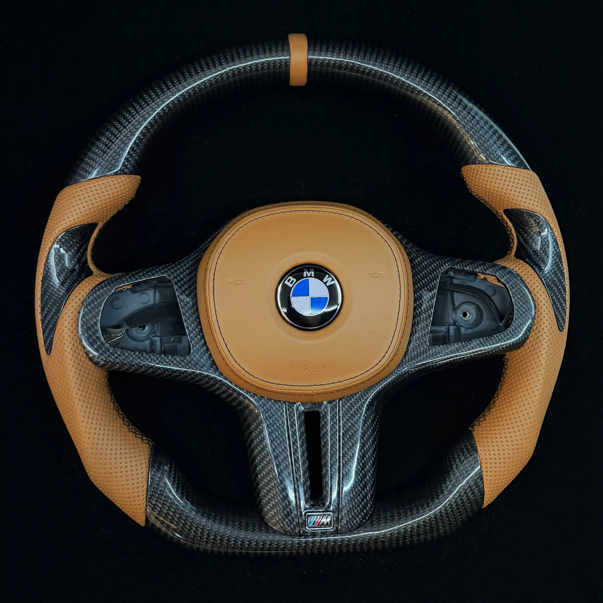 Carbon Fiber Steering Wheel fits BMW 5 series G30 G31 G38 / 6 series G32 / 7 series G11 G12 / 8 series G14 G15 G16 / X3 G01 / X4 G02 / X5 G05 / X6 G06 / X7 G07 / X3M X5M / M5 F90 / M8 F91 F92 F93 / Z4 G29
