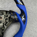 LED blue flakes forged carbon fiber steering wheel fits Honda Acura TSX 2004‑2008