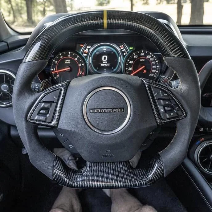 Carbon Fiber Steering Wheel Fits Chevrolet Camaro 2016-2024