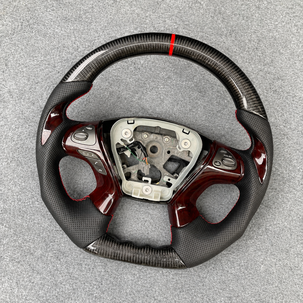 Real Carbon Fiber Steering Wheel Fits Nissan 2015-2024 Murano / 2013-2020 Pathfinder