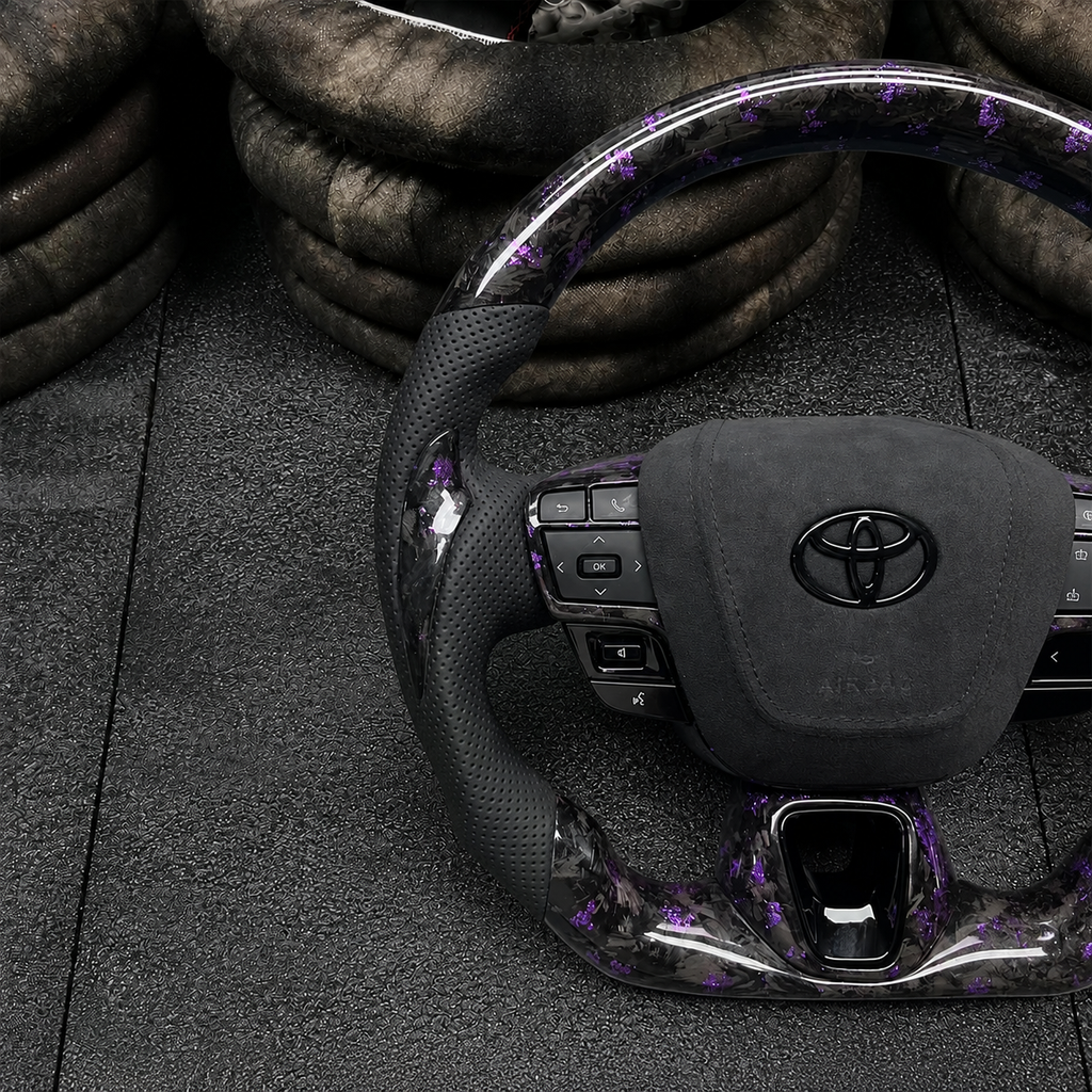 Purple Flakes Forged Carbon Fiber Steering Wheel For 9th Gen Toyota Camry