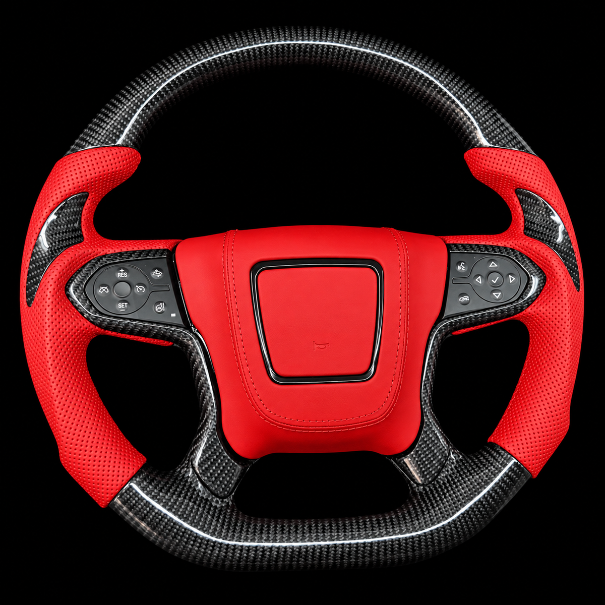 Carbon Fiber Steering Wheel Fits 2014-2018 GMC Sierra / GMC Yukon 2015–2020 / 2014-2018 Chevrolet Silverado/Suburban/Tahoe