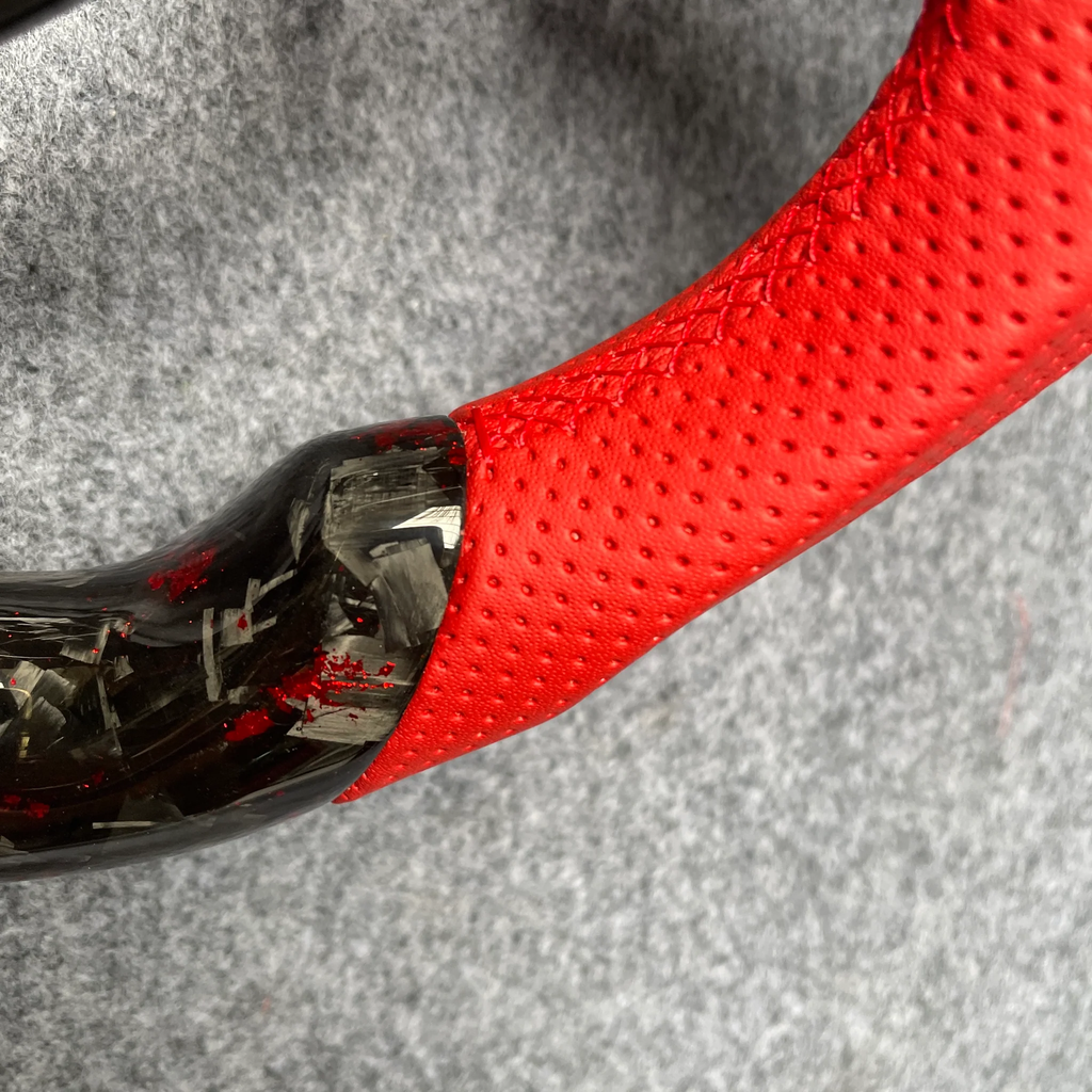 Red Forged Carbon Fiber Steering Wheel Fits Toyota 2012-2013 FT86 GT86 FRS / Subaru 2013-2016 BRZ