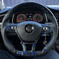 Blue flakes forged Carbon Fiber Steering Wheel Fits 2015-2021 VW MK7 Golf / Jetta /Passat