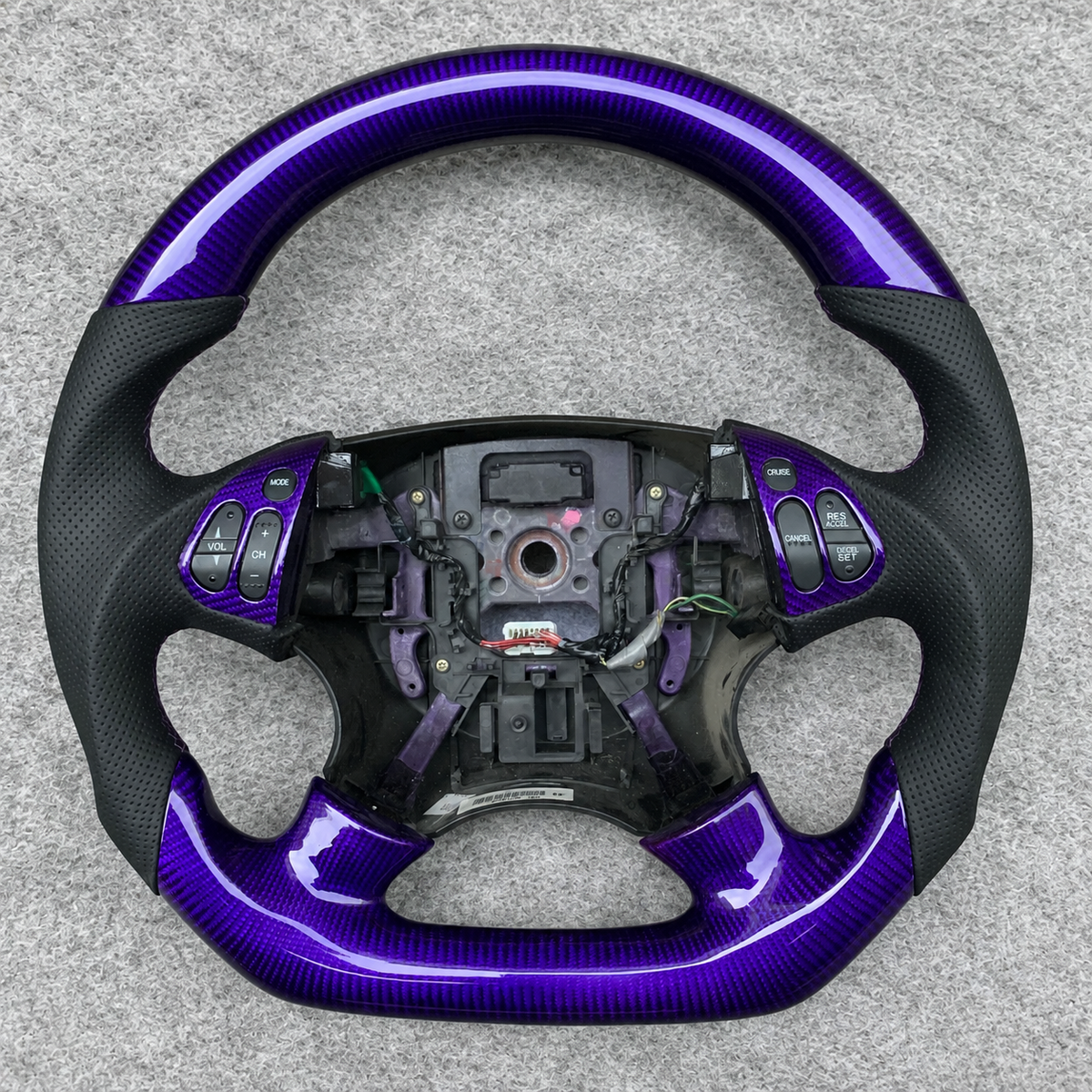 Purple carbon fiber steering wheel fits Acura TL 2004‑2006