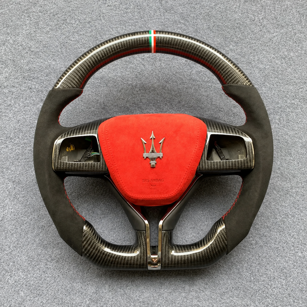 Custom Carbon Fiber Steering Wheel Fits Maserati Ghibli   Levante  Quattroporte 2014‑2023