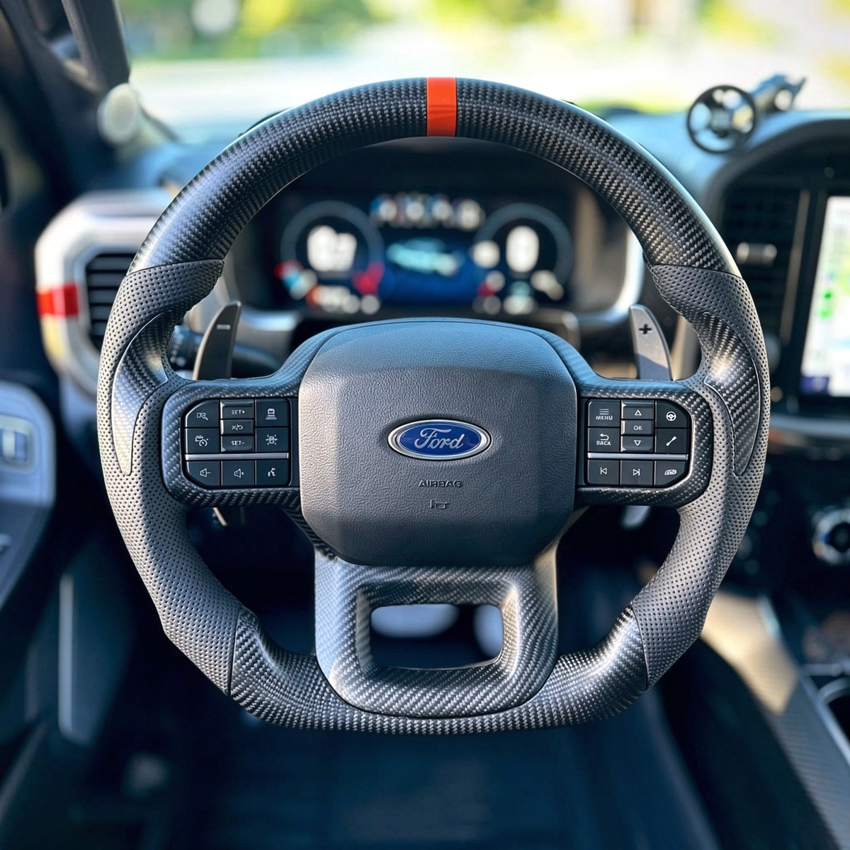Carbon Fiber Steering Wheel Fits Ford F150 / Raptor 2021+