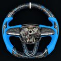 Blue flakes forged carbon fiber steering wheel fits Cadillac 2020-2026 CT4 / CT5 / 2019-2025 XT4