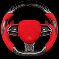 LED Matte Red Flakes Forged Carbon Fiber Steering Wheel Fits 2015+ Chrysler 300C SRT