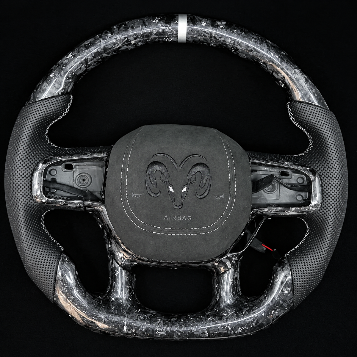 Forged Carbon Fiber Steering Wheel fits 2019-2025 Dodge Ram 1500 2500 3500