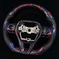 Red & Blue Flakes Forged Carbon Fiber Steering Wheel fits Toyota Corolla / RAV4 2019-2026