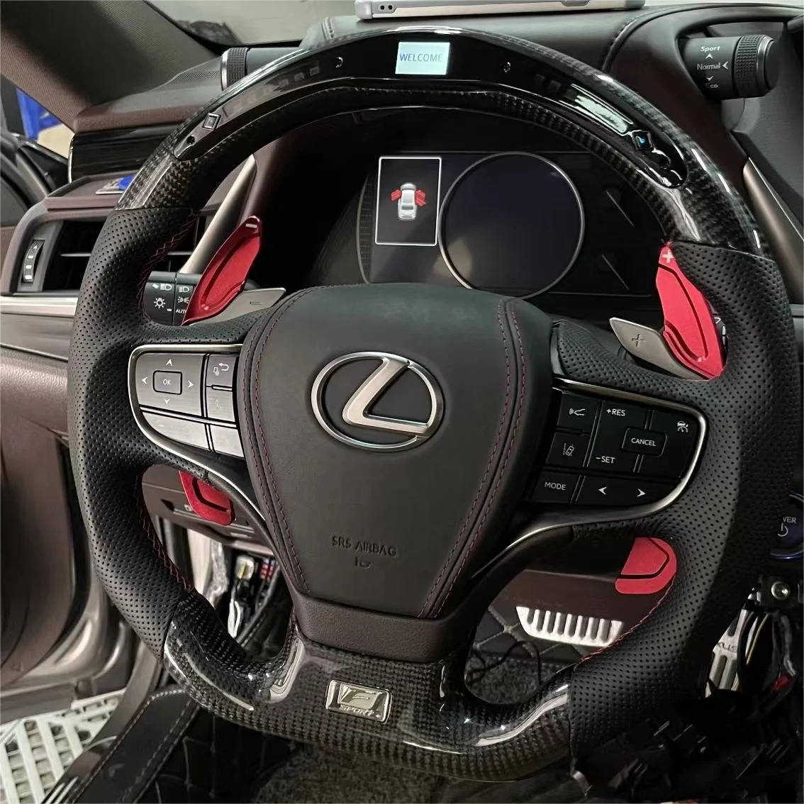 LED Carbon Fiber Steering Wheel Fits Lexus 2018-2020 UX200 / 250h / 2018-2023 LS500 / 2019-2020 ES300 350 250