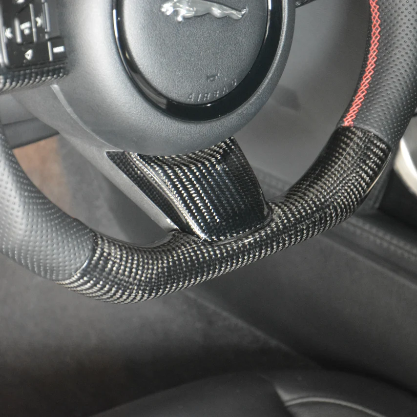 Carbon Fiber Steering Wheel fits Jaguar F-TYPE 2013-2023 / XE 2015-2019 / XF F-PACE 2016-2020 / XFL 2017-2020 / XEL E-PACE 2018-2020