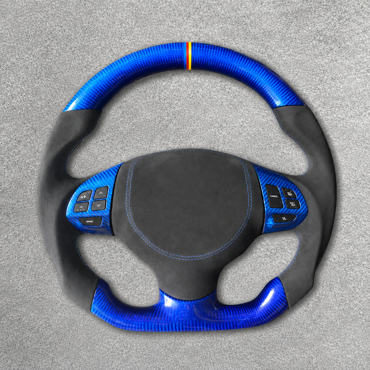 Blue Carbon Fiber Steering Wheel Fits 2007-2013 Mitsubishi Outlander / 2008-2017 Lancer