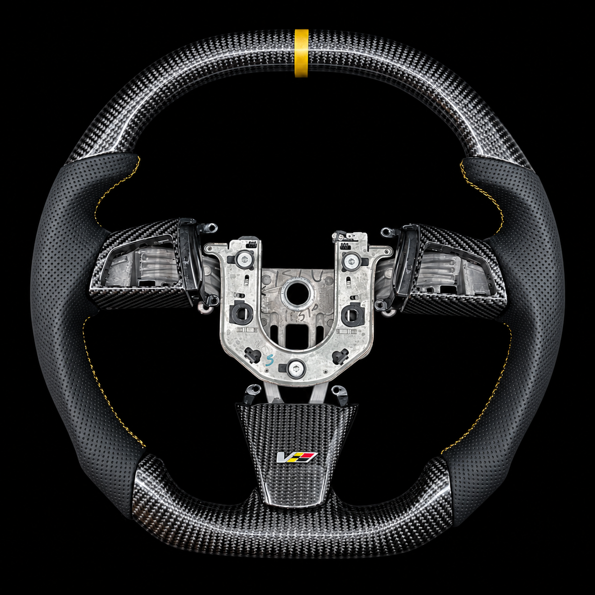 Carbon Fiber Steering Wheel Fits Cadillac 2008-2013 CTS / 2008-2009 XLR / 2008-2011 STS / 2010-2013 SRX
