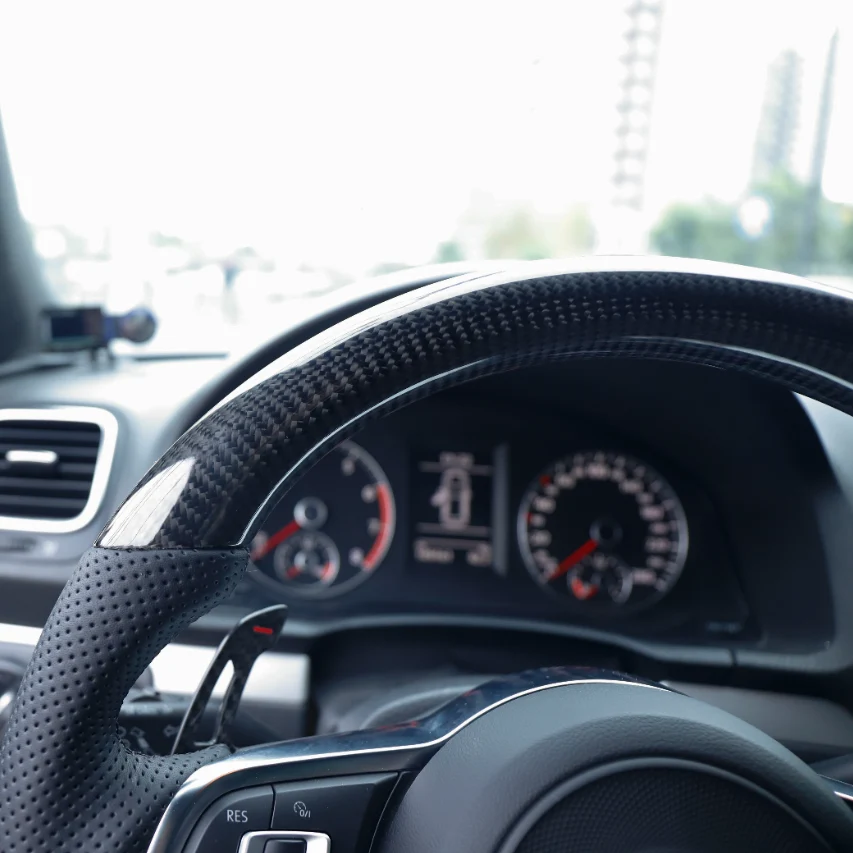 Carbon Fiber Steering Wheel Fits 2015-2021 VW Golf MK7 GTI/R/Jetta GLI