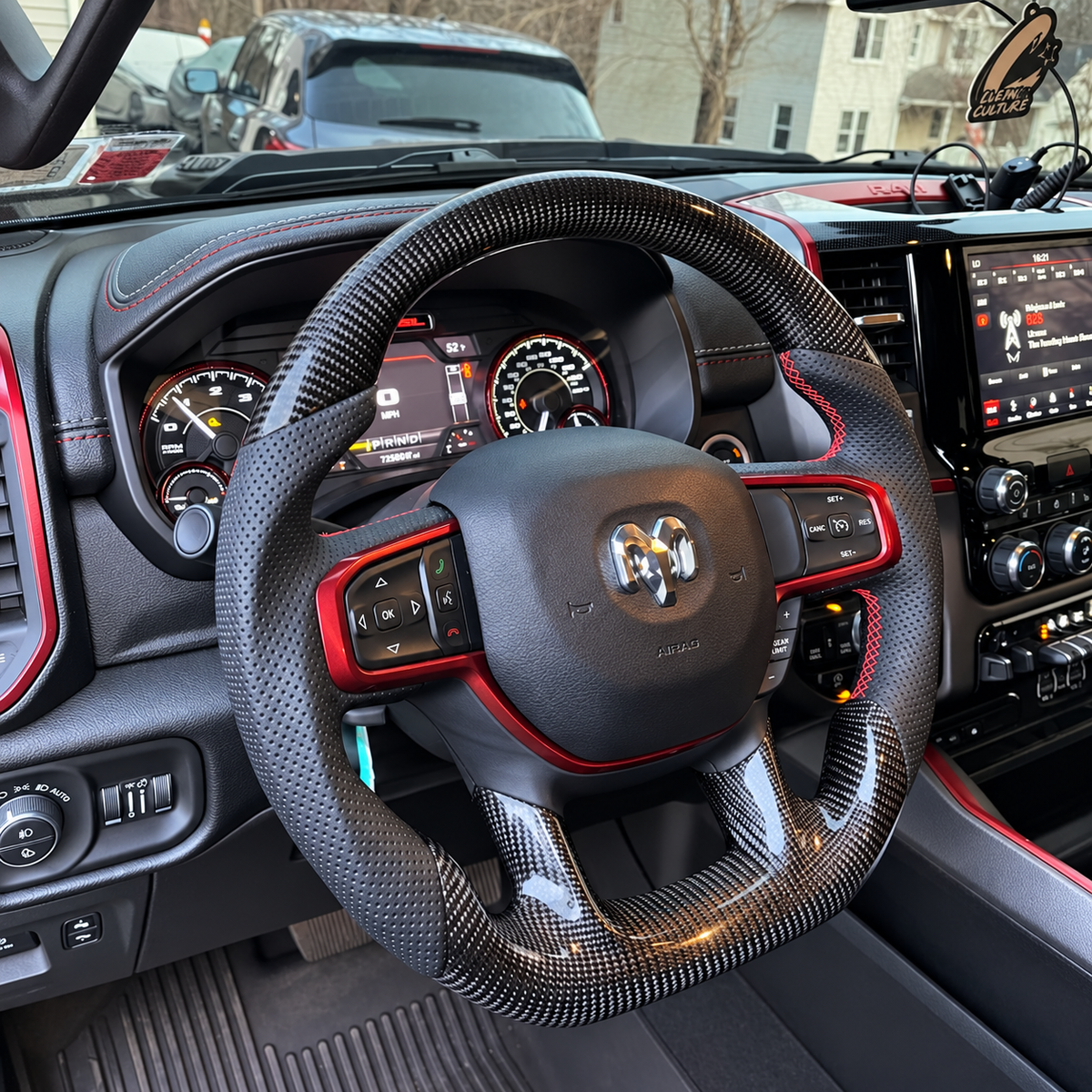 Carbon Fiber Steering Wheel fits 2019-2025 Dodge Ram 1500 2500 3500