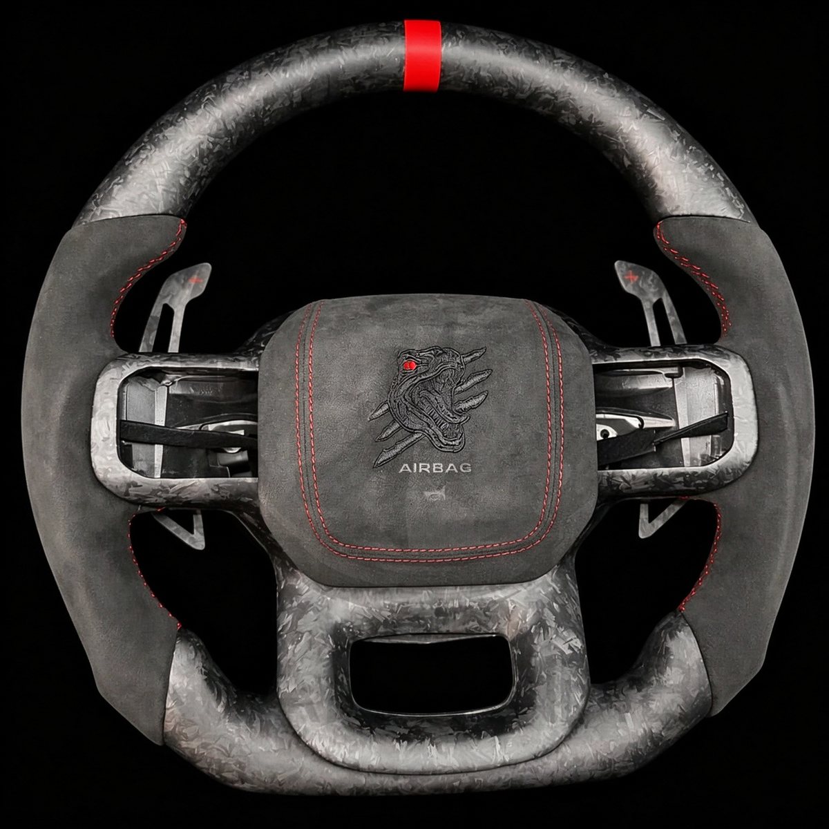 Matte carbon fiber steering wheel fits Ford F150 / Raptor 2021+