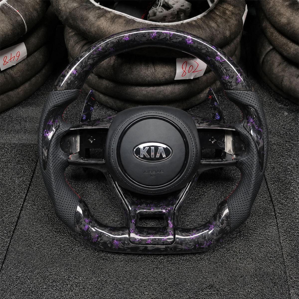 Purple Flakes Forged Carbon Fiber Steering Wheel For Kia K5