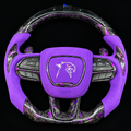 LED Purple Flakes Forged Carbon Fiber Steering Wheel fits 2015-2023 Dodge Charger/Challenger/2015–2024 Durango | Jeep Grand Cherokee 2014–2023 WK2 SRT/Trackhawk