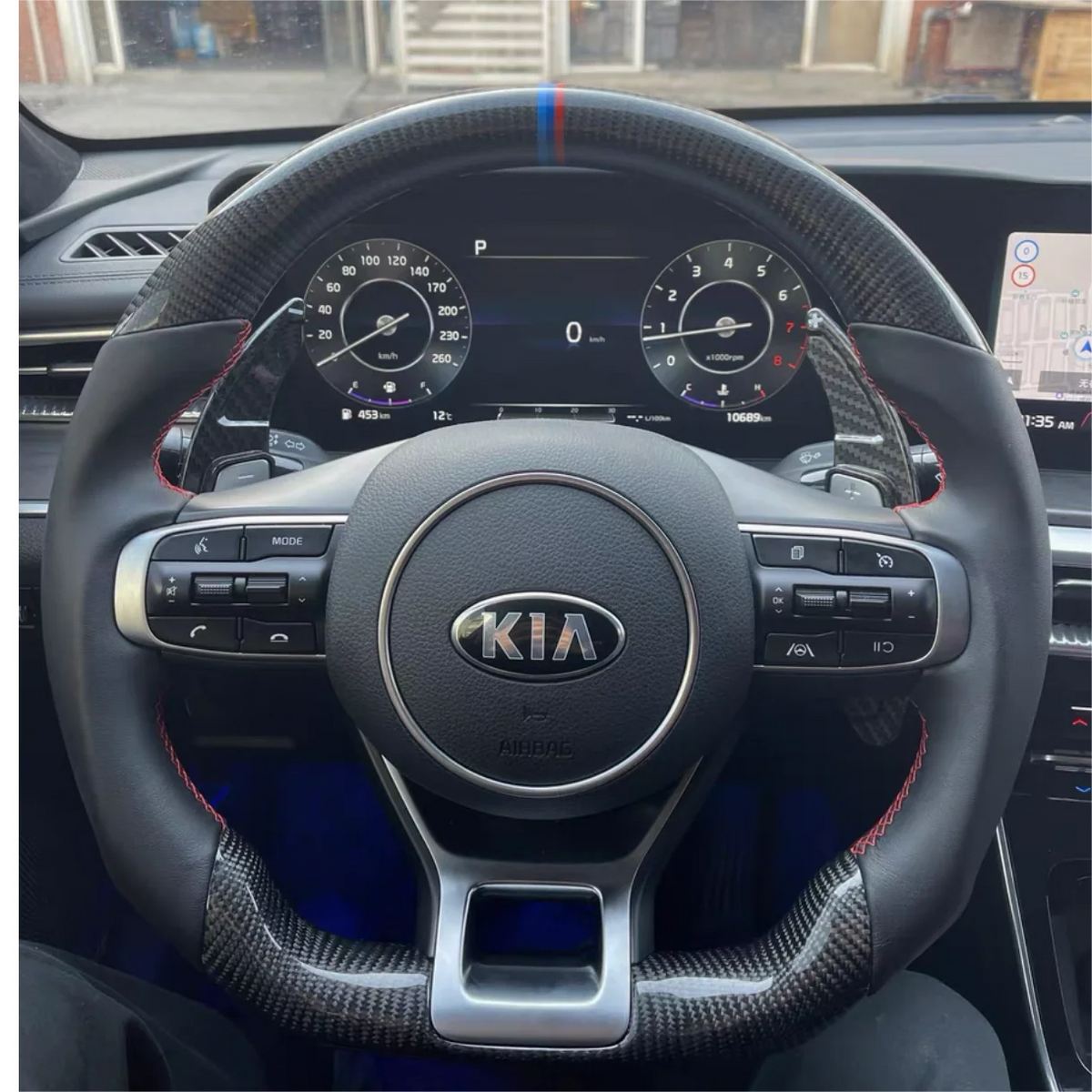 Carbon Fiber Steering Wheel Fits Kia K5 2021–2026