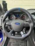 Blue Weave Carbon Fiber Steering Wheel Fits Ford Focus C-MAX 2012-2014