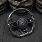 Purple Flakes Forged Carbon Fiber Steering Wheel For Kia K5