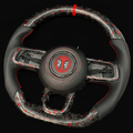 Red Flakes Forged Carbon Fiber Steering Wheel fits 2019-2026 Jeep Wrangler / 2018-2026 Jeep Gladiator