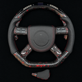 LED Red Flakes Forged Carbon Fiber Steering Wheel fits 2005-2010 Chrysler 300 / Dodge 2006-2010 Charger / 2008-2010 Challenger / 2005-2008 Magnum