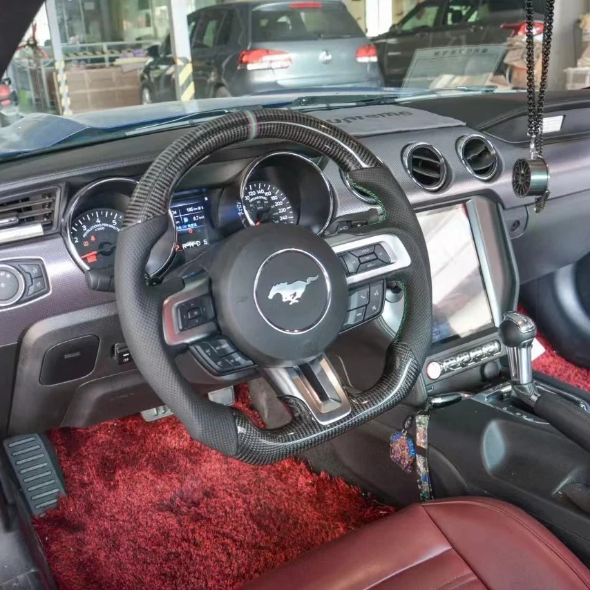 Custom Carbon Fiber Steering Wheel fits Ford Mustang 2018-2023