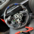LED carbon fiber steering wheel fits Acura TSX 2004‑2008 / Honda Accord CL9 2004‑2007