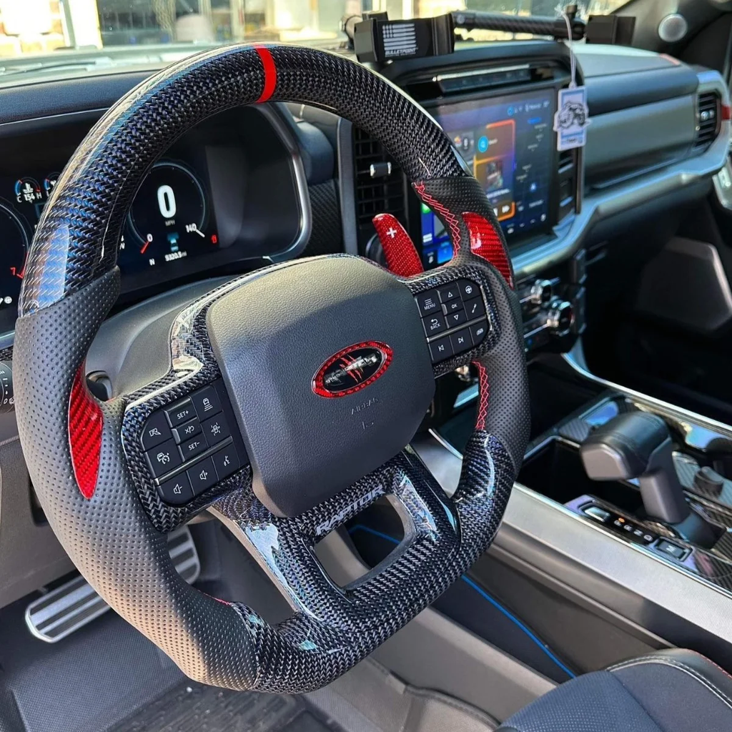 Carbon Fiber Steering Wheel Fits Ford F150 Raptor 2021-2026