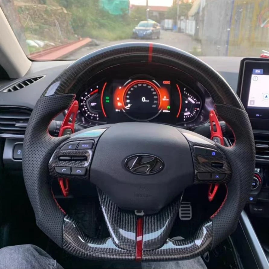 Carbon Fiber Steering Wheel Fits Hyundai 2017–2020 Ioniq / 2019–2020 Elantra