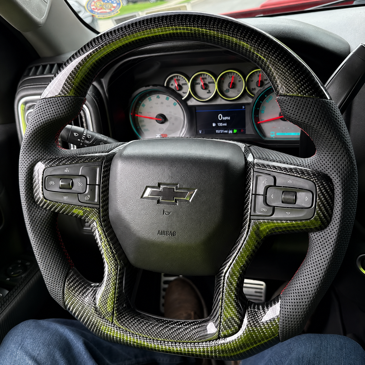 Carbon Fiber Steering Wheel Fits Chevrolet Silverado / GMC Sierra 2019-2026