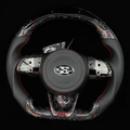 LED Red Flakes Forged Carbon Fiber Steering Wheel Fits Kia Stinger GT 2018–2024