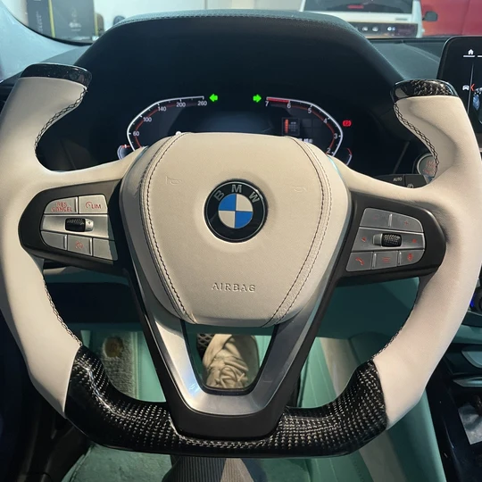F1 Style Carbon Fiber Steering Wheel fits BMW X3 G01 / X4 G02 / X5 G05 / X7 G07 / 7 Series G11 G12 / 3 Series G20 G21 / 5 Series G30 G31 / i4
