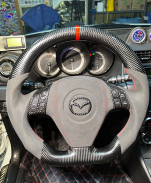 Carbon Fiber Steering Wheel fits 2003-2009 Mazdaspeed3 / Mazda3 | LYC Auto Parts