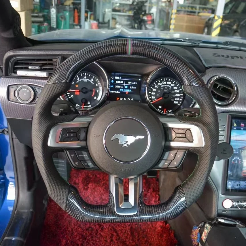 Custom Carbon Fiber Steering Wheel fits Ford Mustang 2018-2023
