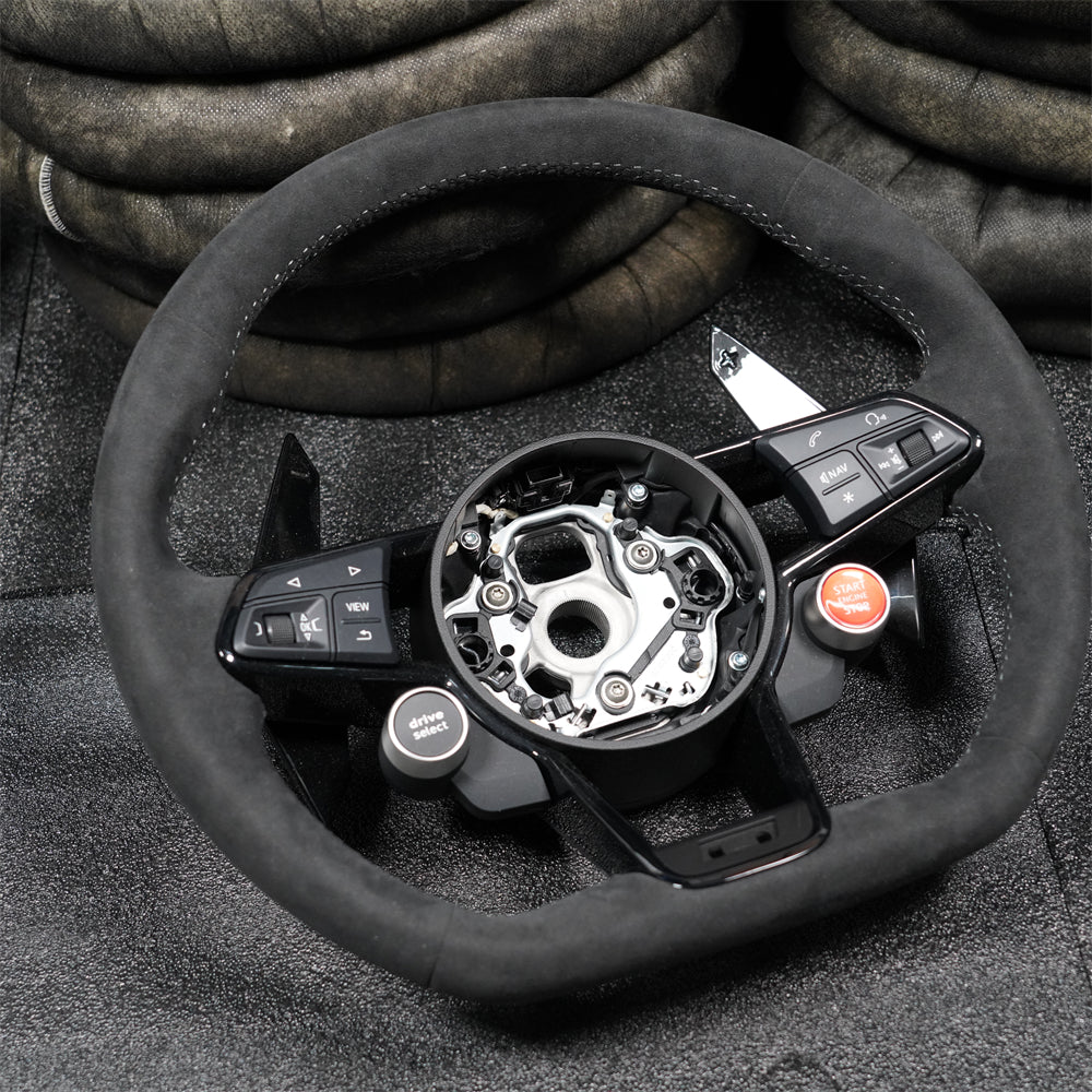 Full Alcantara Wrapped Carbon Fiber Steering Wheel for Audi R8 / TTRS MK3