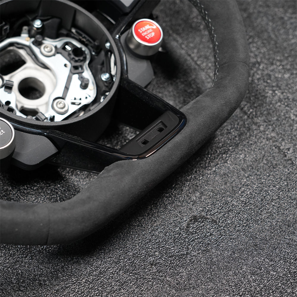 Full Alcantara Wrapped Carbon Fiber Steering Wheel for Audi R8 / TTRS MK3