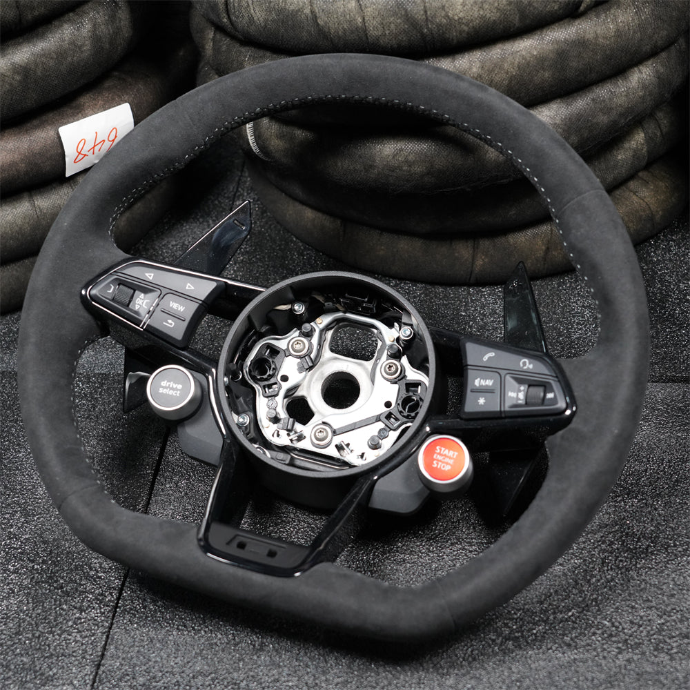 Full Alcantara Wrapped Carbon Fiber Steering Wheel for Audi R8 / TTRS MK3