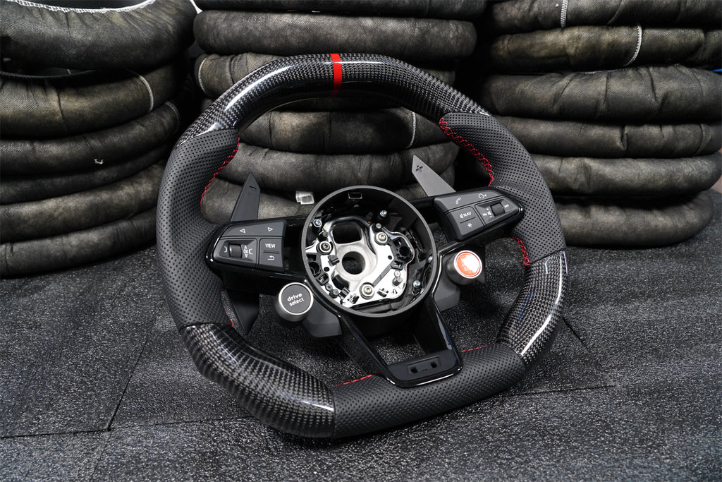 3-Spoke Carbon Fiber Steering Wheel fits Audi TT MK3 TTRS TTS R8 2016-2026