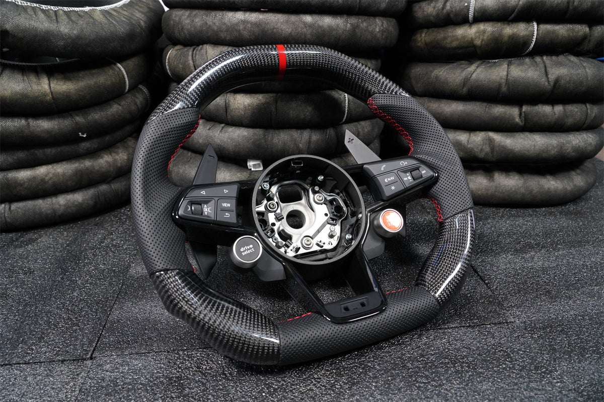 3-Spoke Carbon Fiber Steering Wheel fits Audi TT MK3 TTRS TTS R8 2016-2026