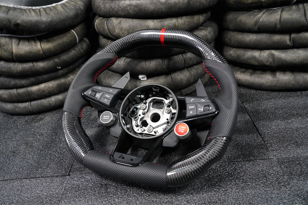 3-Spoke Carbon Fiber Steering Wheel fits Audi TT MK3 TTRS TTS R8 2016-2026