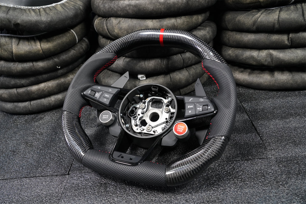 3-Spoke Carbon Fiber Steering Wheel fits Audi TT MK3 TTRS TTS R8 2016-2026