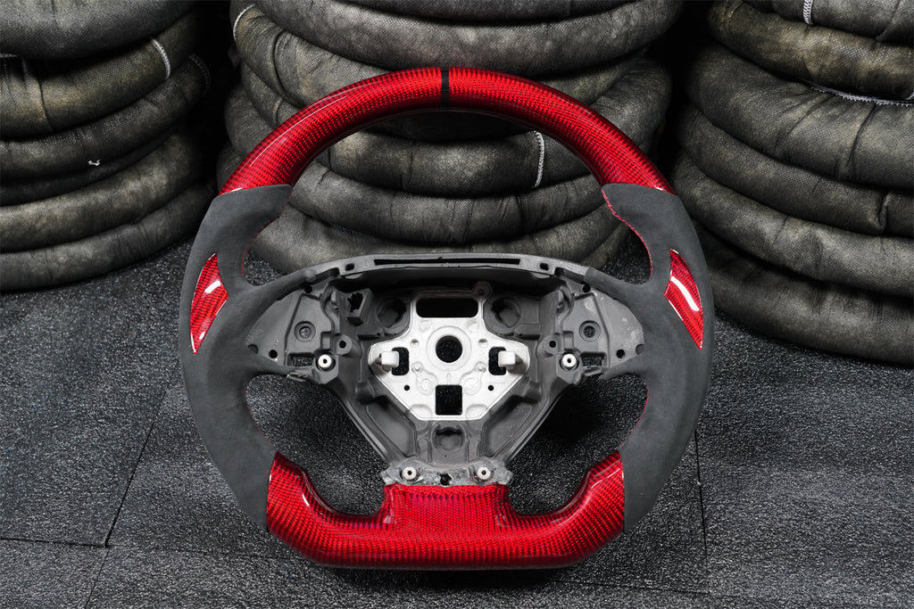 Red Carbon Fiber Steering Wheel fits Corvette C7 2014-2019